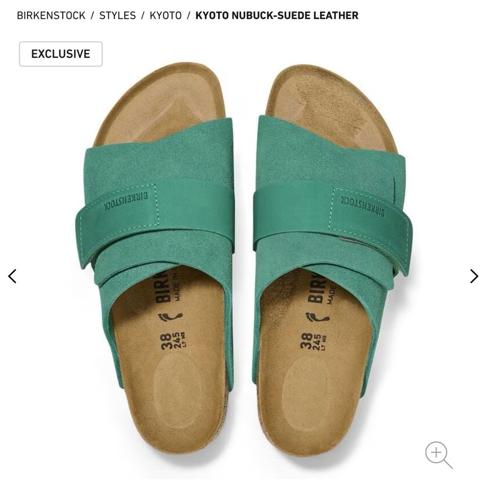 Birkenstock Kyoto Nubuck Sandals in Green